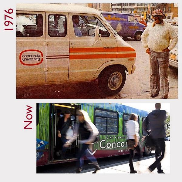 Concordia's tweet photo. #FlashbackFriday: In #1976 the #Concordia Shuttle (a 13-seat van) made its 1st trip between our campuses. #CU40 #fbf http://t.co/YxbHEdCOdK