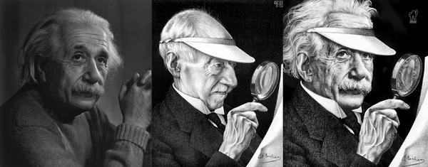 Libroantiguo's tweet photo. Albert Einstein (14 March 1879 – 18 April 1955) by M. C. Escher (17 June 1898 – 27 March 1972).
Roberto Rizzato, 2012 http://t.co/T2qhVkM6ch