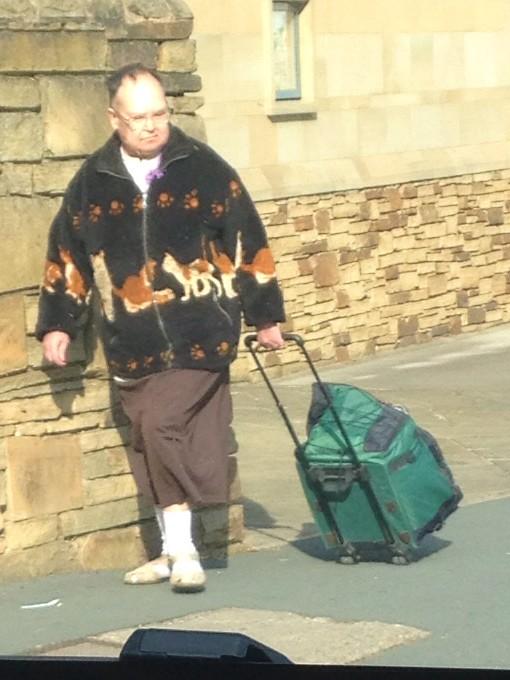 Harrogate_Owl's tweet photo. Don't know who this bloke is, but @danny8cade won't be happy when he notices his jacket &amp; shopper have gone missing http://t.co/wmfaZJn9zO
