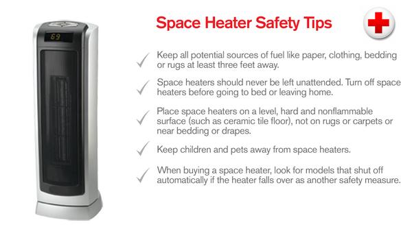 ICACREDCROSS's tweet image. Some reminders in case ur using a space heater the next few days. Be warm safely #RedCross #fireprevention #FPW2014