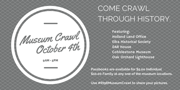 CobblestoneMuse's tweet photo. Don't forget about the #Rt98MuseumCrawl tomorrow! Passports available@ each location. It'll make a great family trip! http://t.co/RVb3omXH0u
