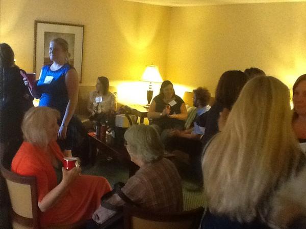 LeahEGriffin's tweet image. The newcomer party is rockin! #wlma14 #libraryswag