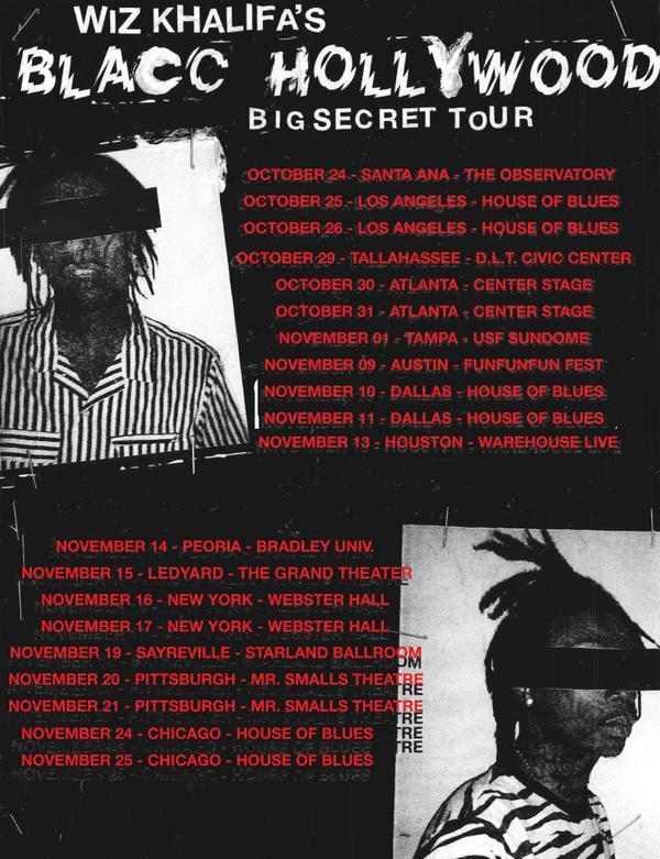 XXL's tweet photo. .@wizkhalifa Is Hitting The Road Again For The #BlaccHollywood Big Secret Tour http://t.co/mEfSL7WeMT http://t.co/cu3IZ2u30i