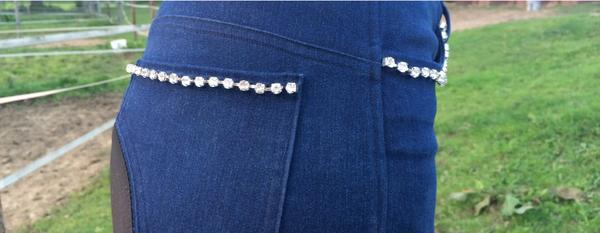 Nieuw! Strass rijbroeken op maat gemaakt en zelf samen te stellen! Bezoek nu onze showroom.. horsewareunique.nl