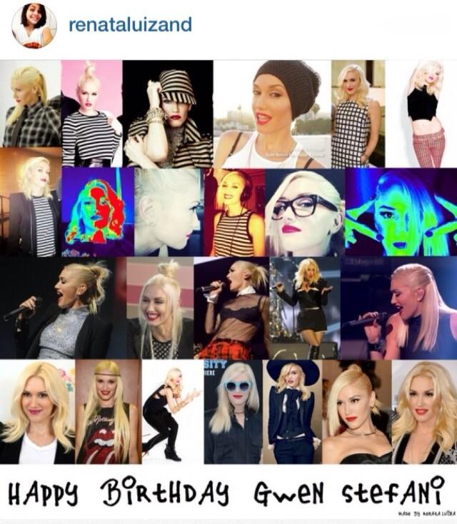 Happy birthday, Gwen Stefani!! I love you so so much. Thanks for inspiring me!!! Love u   