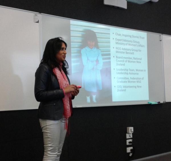 First up this morning is guest speaker @vanisadhiru chief executive of <a href="/VolunteeringNZ/">Volunteering NZ</a> #SJYThinkTank14