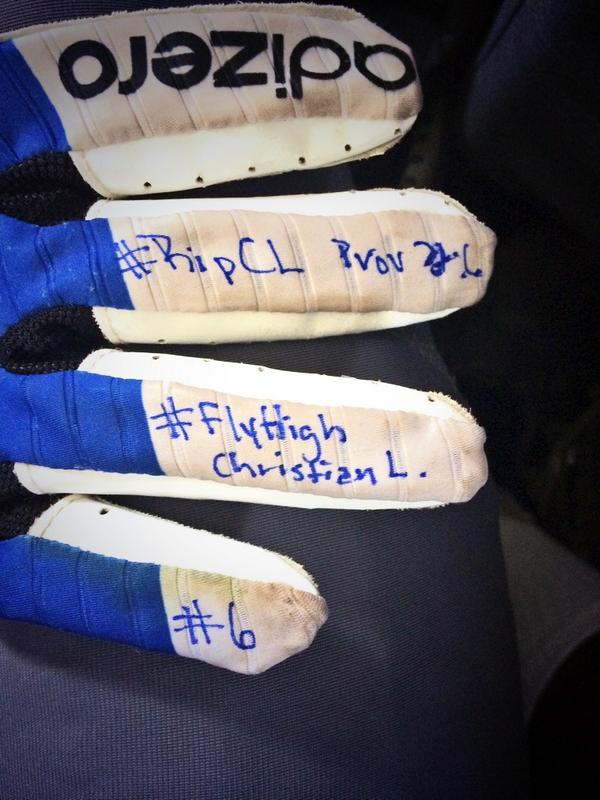 DWheely's tweet photo. Representing Christian tonight time to ball #FlyHigh #RIPChristian #RipCL http://t.co/n51cLx5L9k