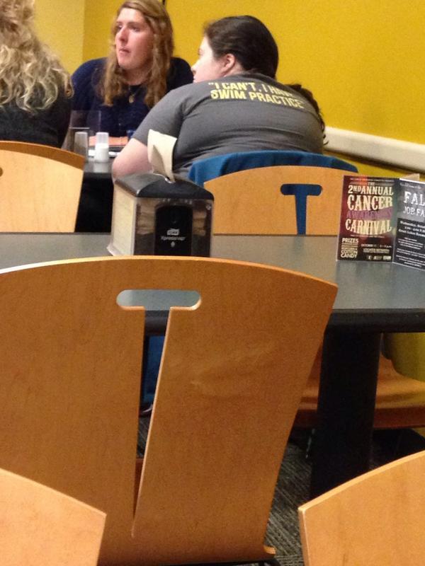 abbischieber's tweet image. @iSwimWithIssues sitting in the Cafeteria at NMU...