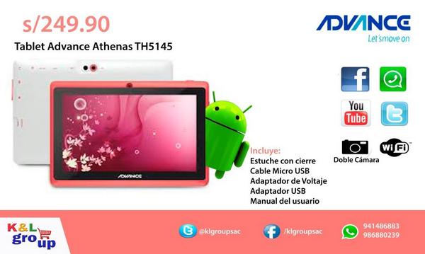 klgroupsac's tweet image. Navega, juega y trabaja en una tablet Advance Athenas TH5145 - 7" a sólo s/249.90