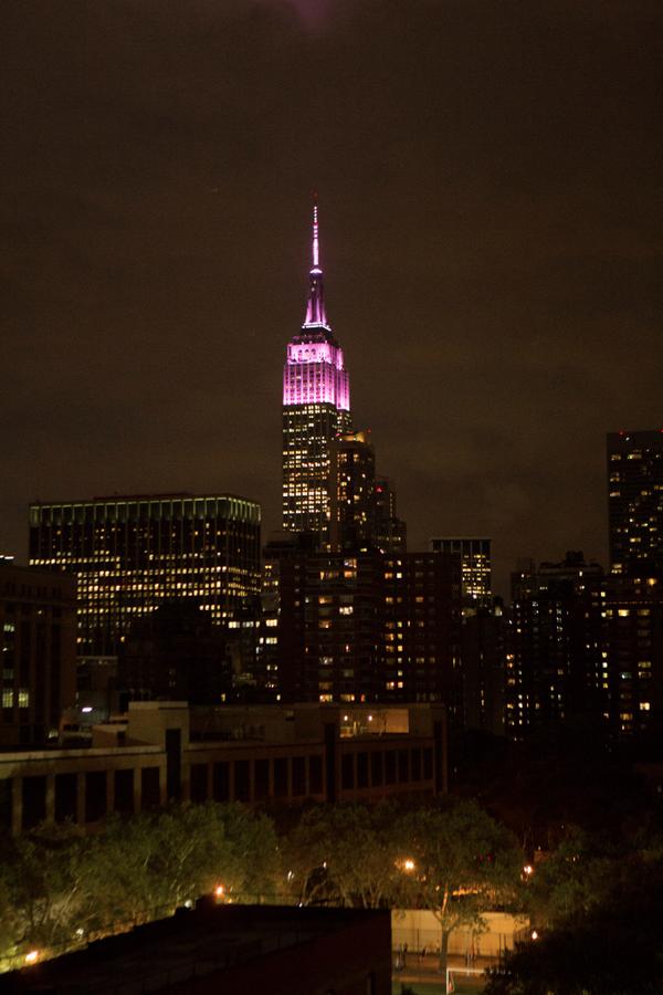 EmpireStateBldg's tweet photo. ICYMI: Photos from Estée Lauder's pink-hued @BCAcampaign lighting for #BreastCancerAwareness on Wednesday! #PinkPower http://t.co/8n0Yzxoq01