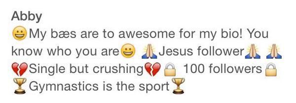 klovee013's tweet photo. My 10 year old sisters Instagram bio.. Shoot me. #singlebutcrushing π http://t.co/OfNEZuXpcA