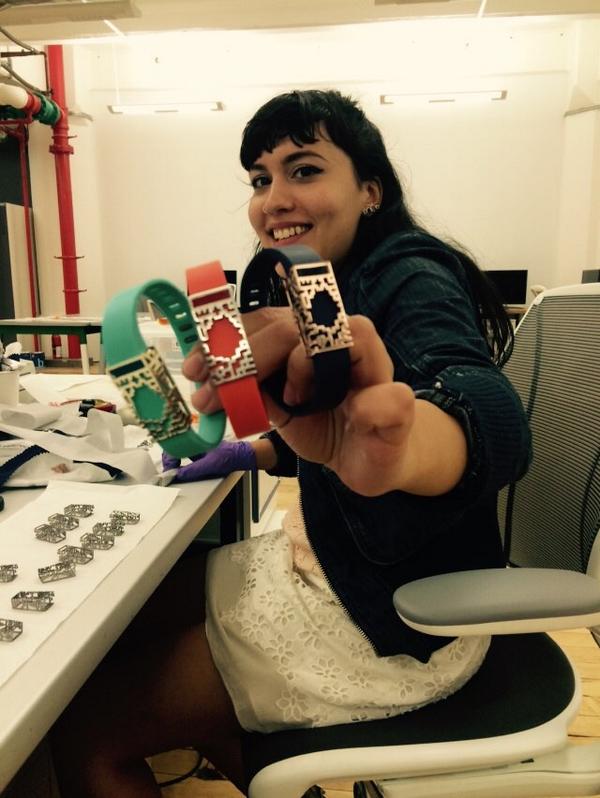 mattermade's tweet image. Maryanna showing off some stylish new Fitbit covers #FactoryFresh