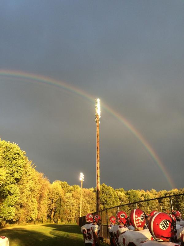 Great game <a href="/NewRichmondFB/">New Richmond FB</a> Lions!  A sign was in the sky at the beginning! :) Keep playing with integrity! #WEARENR