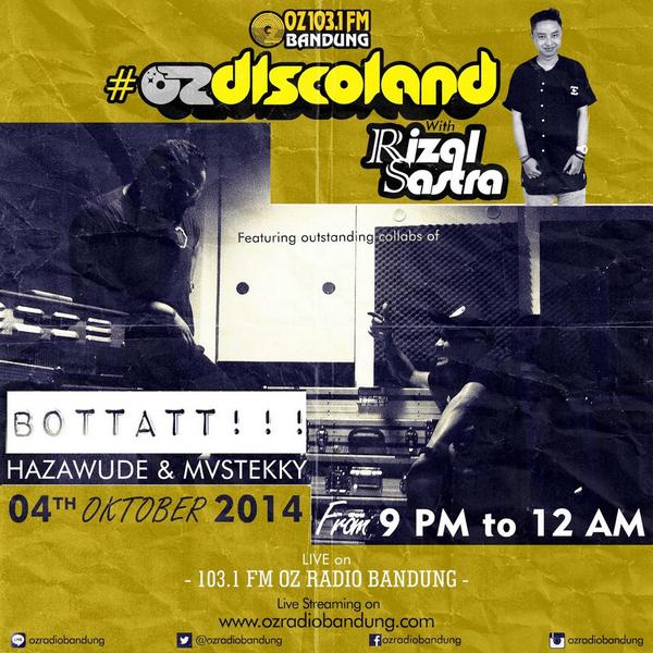 Malem ini jam 9 ampe 12 <a href="/ozradiobandung/">OZRADIO</a> me and @hazawude #ozdiscoland