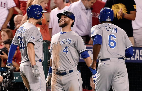 BleacherReport's tweet photo. The Royals' magical playoff run continues! They beat the Angels 4-1 in 11 innings behind Eric Hosmer’s 2-run shot! http://t.co/nmBQVZj7tr