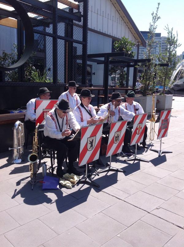 swpromenade's tweet photo. Enjoying some German tunes with the Frank Charles band on the promenade  #oktoberfestswp http://t.co/T7Ij4vys1e