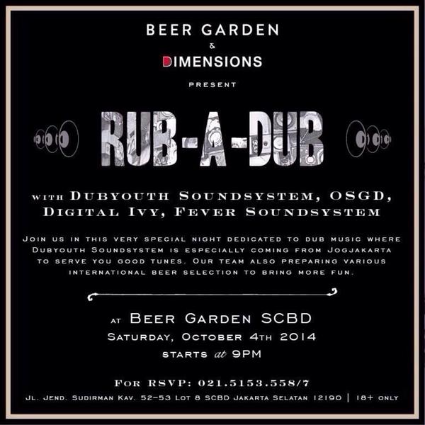Lanjut ngebass malam ini  Rub A Dub with <a href="/OSGDdnb/">OSGD</a> <a href="/digitalivy/">DIGITAL IVY</a> <a href="/dubyouth_yk/">Dubyouth Soundsystem</a>  di @beergarden_jkt  SCBD Lets Roll !!
