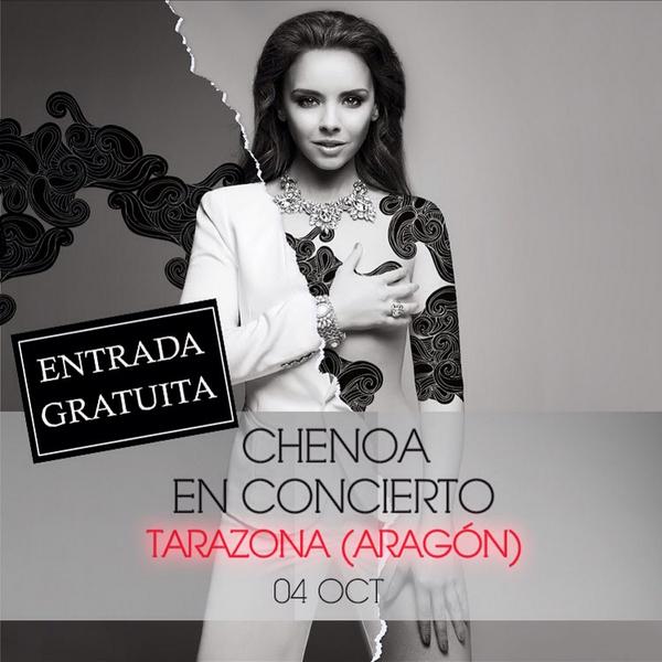chenoafanclub's tweet photo. B. Días! HOY CONCIERTO de @Chenoaoficial el 04/10 en #Tarazona #Zaragoza a las 22:30h en Plaza de Toros Vieja. Gratis http://t.co/iIRwoXRZkH