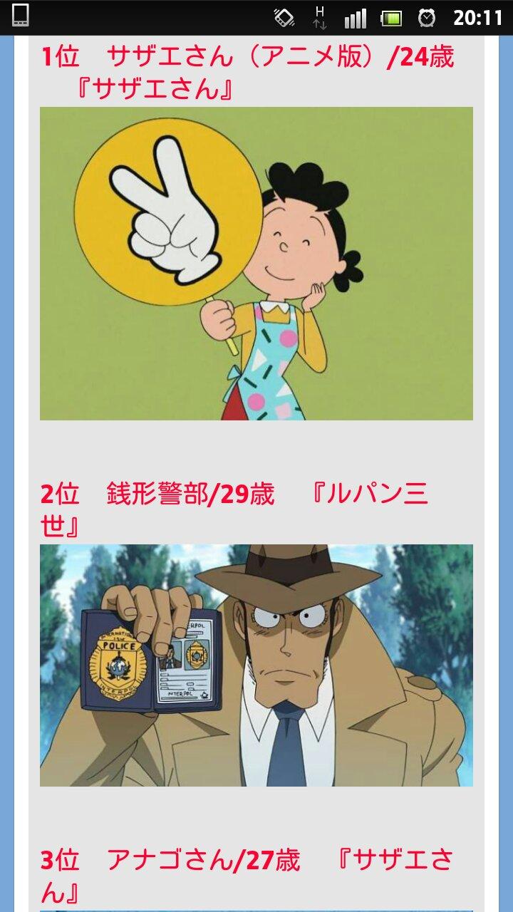 たると Auf Twitter 聞いてびっくりしたアニメキャラの年齢 サザエさん 銭形警部 アナゴさん マリオ サトシ など こんなに若かったのかよｗｗｗｗｗ Http T Co Qzxy6lrtmt Http T Co Tusf46ffxf Twitter