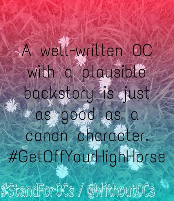 WithoutOCs's tweet photo. #StandForOCs 🐴 http://t.co/J1bzjDfiQD