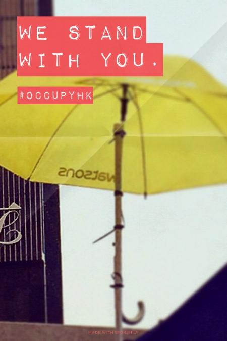 Spokenly's tweet photo. We Stand With you. - #occupyHK | Made with http://t.co/fzf5rwZMSU http://t.co/6bg6c4snBS