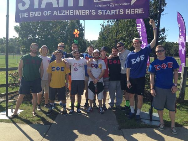 Active and Alumni Brothers Walking to End Alzheimer's today #HFF