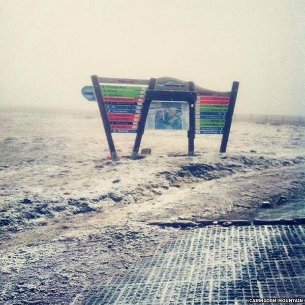The first snowfall of the season blows in across Scotland's higher summits bbc.in/1rbDcr0