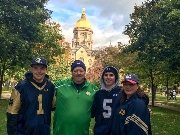 Welcome to South Bend! RT <a href="/kfordcarolina/">Kim Ford</a>: <a href="/NDFootball/">Notre Dame Football</a> <a href="/NDonNBC/">Notre Dame on NBC</a> Here from N Carolina to watch the Irish! #Choptrees