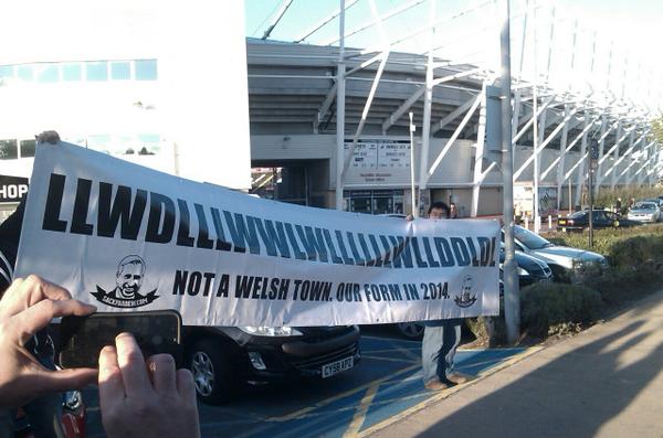 Fair play to the Newcastle fans who came up with this. Must be a strong contender for banner of the season