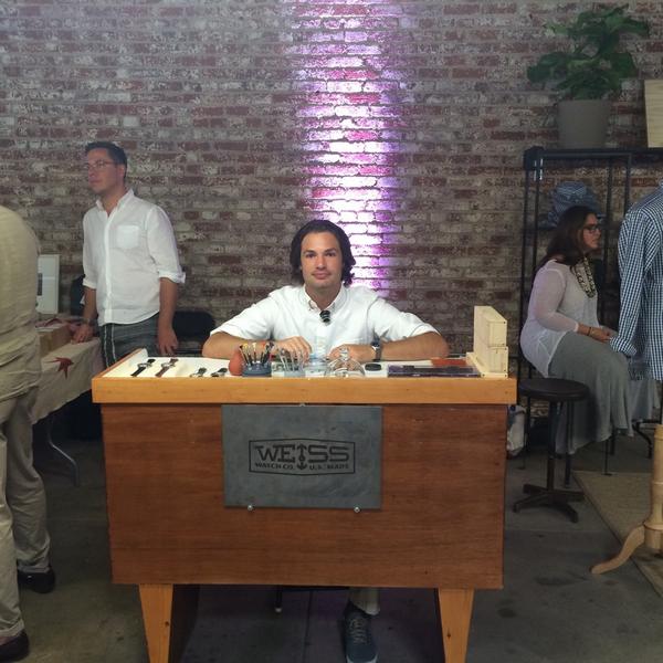 WeissWatchCo's tweet photo. Find us between our friends @apolis &amp; @JackRobie at #GQxNGLA! @NorthernGrade #LosAngeles #DTLA http://t.co/lw3IVoSXqB