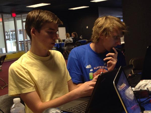 SpeechToolPro's tweet photo. Our app programmers hard at work. More junk food! Stat!  #swbva14 http://t.co/spPt7uQG4Z