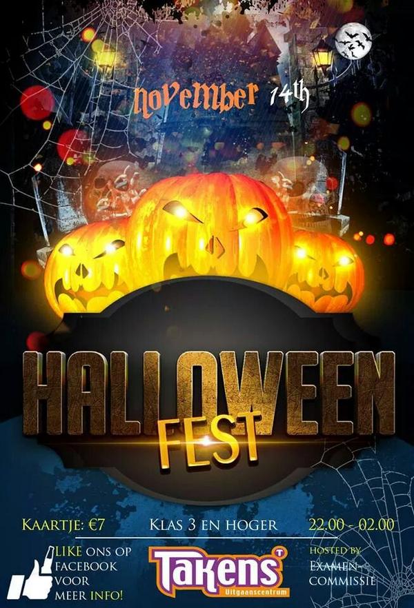 Stunt_commissie's tweet photo. 14 november, FEST: HALLOWEEN! Be there! Informatie over kaartverkoop etc. volgt! http://t.co/jX8qX00E4i