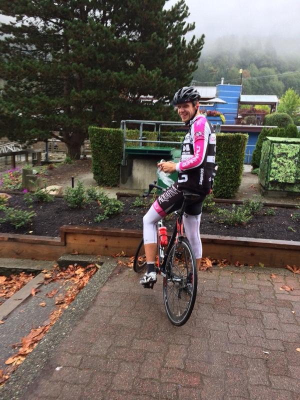 riggsy's tweet image. Just like the glory days, only 5km/h slower. First rainy ride in 2 years for @Evan_Mundy and I.