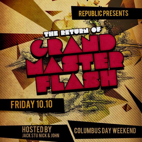 RepublicAstoria's tweet photo. This Friday Night October 10!!!
#grandmasterflash returns to #republicastoria
#Astoria http://t.co/SsyWMeSfcp