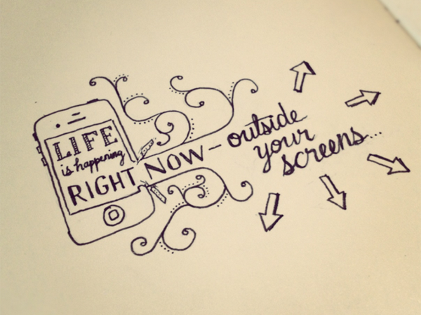 CapitalizeTheK's tweet photo. Let's not get so absorbed in technology that we distance ourselves from real life. http://t.co/Rzef8fsUex