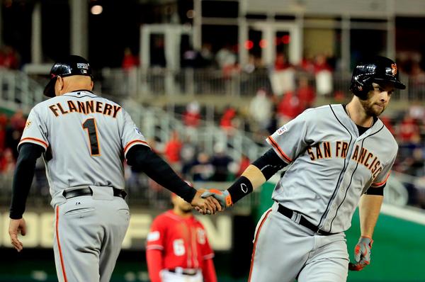 Giants win the longest postseason game EVER (6 hrs, 23 min) over the Nationals 2-1 in 18 innings on Brandon Belt’s HR