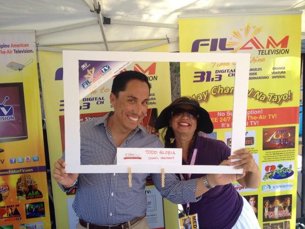 ToddGloria's tweet photo. Having fun with @FilAmTelevision at the 10th annual #FilAmFest. Thank you @FilAmFest for hosting this great event. http://t.co/fZXKomuN1c