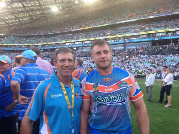 HostplusCup's tweet photo. What a great sight dad n son after an inaugural GF win. Emotional time http://t.co/iNVolu1KLb