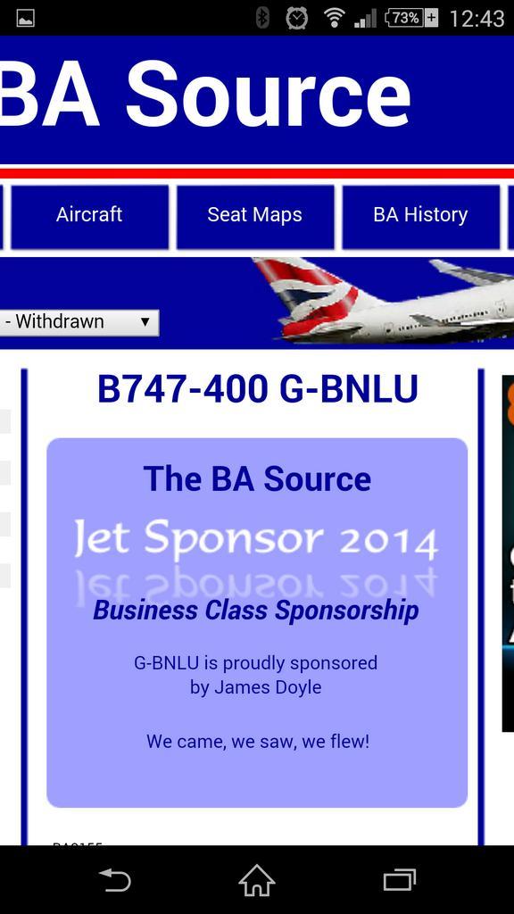 Eldoylio's tweet image. Thanks to #TheBASource for the update today on G-BNLU. Very sad day but it had to come at some point. #Britishairways