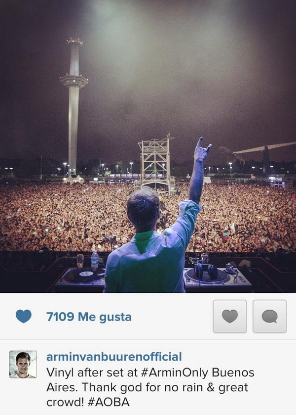 Gracias a todos por esta noche que quedara en el recuerdo de todos! #ArminOnlyARG