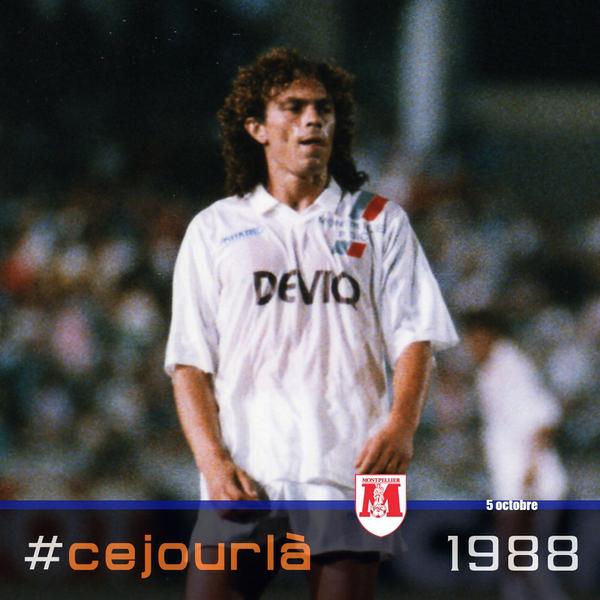 MontpellierHSC's tweet photo. #cejourlàMHSC 5/10/1988 Patrick #Cubaynes 1er buteur de l'histoire du MHSC en coupe d'Europe #Benfica 3-1 #MHSC http://t.co/rtcXAYr30n