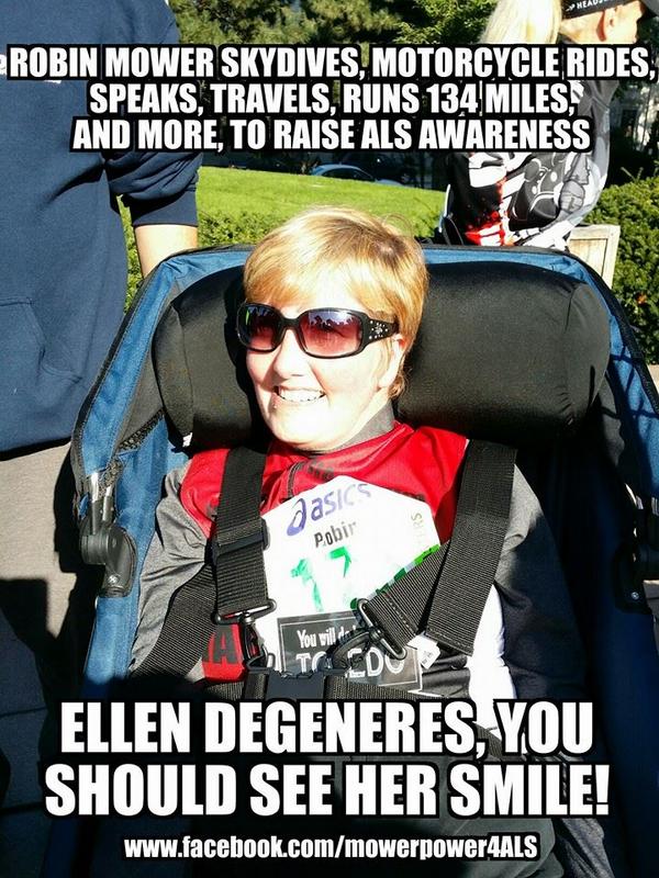 MowerPowerALS's tweet image. Help Robin go on Ellen to help ALS. RT @TheEllenShow #ALS @alsassociation #EllenDeGeneres #ellen #helping #good @GMA