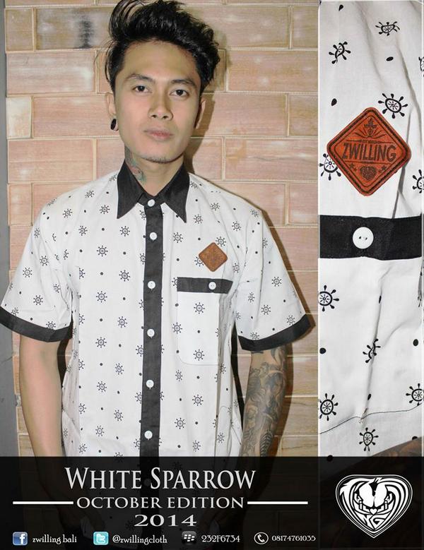 [Ready Stock @Vladmide_Bali <a href="/LEVALSTORE/">LEVAL</a>][White Sparrow][Size: M-XL][Order:08174761035 or Pin :232f6734]
