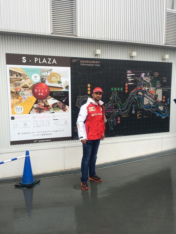 EM25AZ's tweet photo. Vestido d Ferrari pro ligandole a @Pastormaldo todo el tiempo, q orgullo, ejemplo d constancia y humildad#GPF1Japan http://t.co/AsiF1Jz8tC