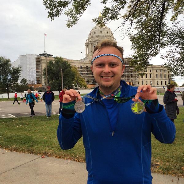TheJasonMoffett's tweet photo. 2 days. 3 races. 4 medals. 19.3 miles. #NapTime #TCLooneyChallenge #2015Repeat? #Hashtag http://t.co/LhnqaU4Zkd