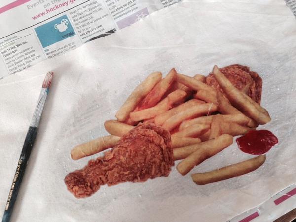 Getting crafty developing a new product line, watch this space! #craft #design #friedchicken #sewing