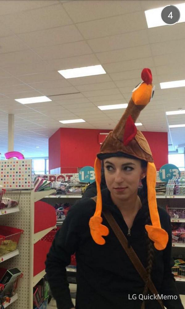 BrookeBero's tweet photo. No one can deny how ridiculously good I look in this hat. #jokes #targetdollarsection #turkeytease http://t.co/XXq2afZXBz