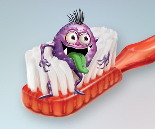 TalkDental's tweet photo. Ensure you change your toothbrush every three months, or you will have some friends to brush with :P http://t.co/nlXs8NwHV4
