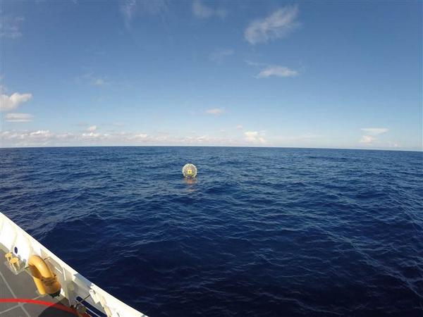 NBCNews's tweet photo. ICYMI: Coast Guard called in to rescue man running across ocean in a bubble http://t.co/fcYOuGuhs0 http://t.co/Dq3986pzsB