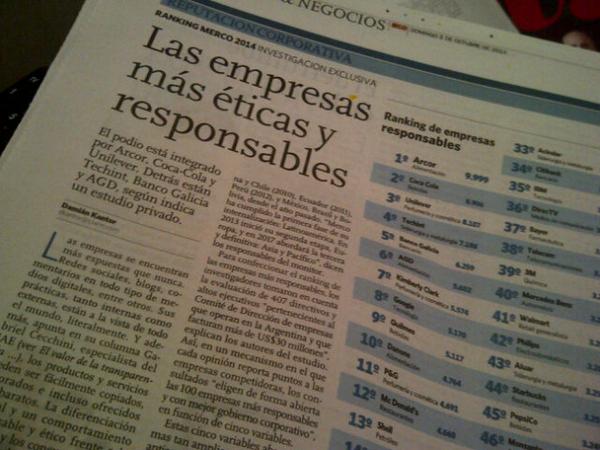 Me encanta ver este tipo de noticias en @ieco #rankingMerco #EmpresasResponsables